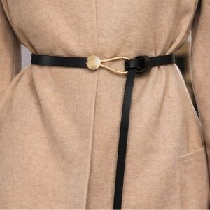 Gold Loop Pull Thru Skinny Belt